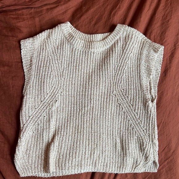 Cream Knit Sweater Vest - Picture 1 of 2